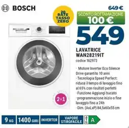 Sinergy BOSCH LAVATRICE WAN28219IT offerta