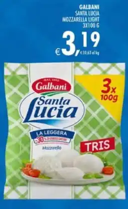 Deco Supermercati Galbani santa lucia mozzarella light offerta