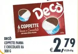 Deco Supermercati Decò coppette panna e cioccolato x6 offerta