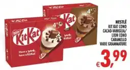 Deco Supermercati Nestlé kit kat cono cacao-vaniglia lion cono caramello offerta
