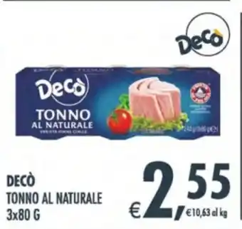 Deco Supermercati Decò tonno al naturale offerta
