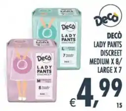 Deco Supermercati Decò lady pants discreet medium x 8/ large x 7 offerta