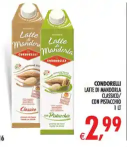 Deco Supermercati Condorelli latte di mandorla classico/ con pistacchio offerta