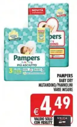Deco Supermercati Pampers baby dry mutandino/pannolini offerta