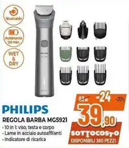 Expert PHILIPS REGOLA BARBA MG5921 offerta