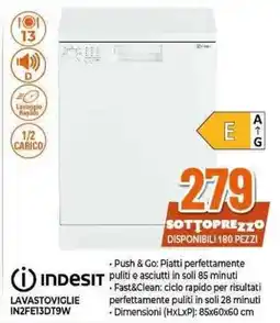Expert INDESIT LAVASTOVIGLIE IN2FE13DT9W offerta