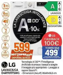 Expert LG LAVASCIUGA D4R70011TSWG offerta