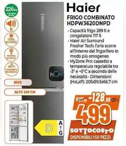 Expert Haier FRIGO COMBINATO HDPW3620DNPD offerta