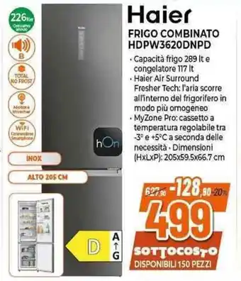 Haier FRIGO COMBINATO HDPW3620DNPD