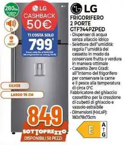 Expert LG FRIGORIFERO 2 PORTE GTF744PZPED offerta