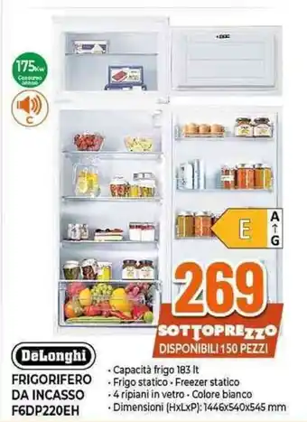DeLonghi FRIGORIFERO DA INCASSO F6DP220EH