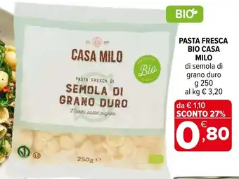 Iperal Pasta fresca bio casa MILO offerta