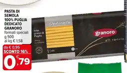 Iperal Pasta di semola 100% puglia dedicato GRANORO offerta