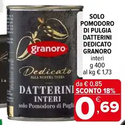 Iperal Solo pomodoro di pulgia datterini dedicato GRANORO offerta