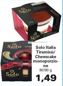 Alvama Solo Italia Tiramisù/ Cheescake monoporzione offerta