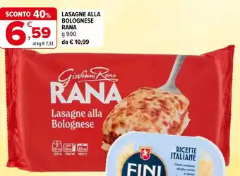 Iperal Lasagne alla bolognese RANA offerta