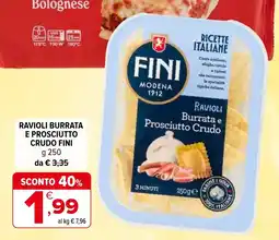 Iperal Ravioli burrata e prosciutto crudo FINI offerta