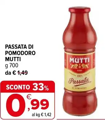 Iperal Passata di pomodoro MUTTI offerta
