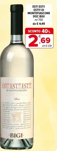 Iperal Est! est!! est!!! di montefiascone DOC BIGI offerta