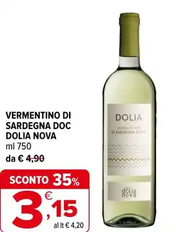 Iperal Vermentino di sardegna DOC DOLIA NOVA offerta