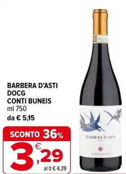 Iperal Barbera d'asti docg CONTI BUNEIS offerta