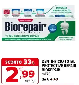 Iperal Dentifricio total protective repair BIOREPAIR offerta