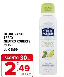Iperal Deodorante spray NEUTRO ROBERTS offerta