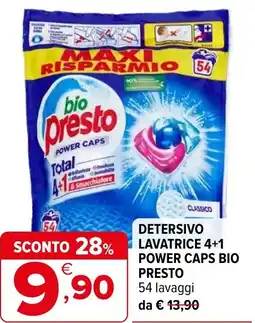 Iperal Detersivo lavatrice 4+1 power caps BIO PRESTO offerta