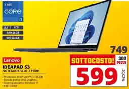 Comet Lenovo IDEAPAD S3 NOTEBOOK SLIM 3 15IRH offerta