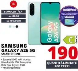 Comet Samsung galaxy A26 5G smartphone offerta