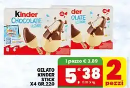 Interspar Gelato kinder stick x4 offerta