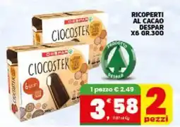 Interspar Ricoperti al cacao DESPAR x6 offerta
