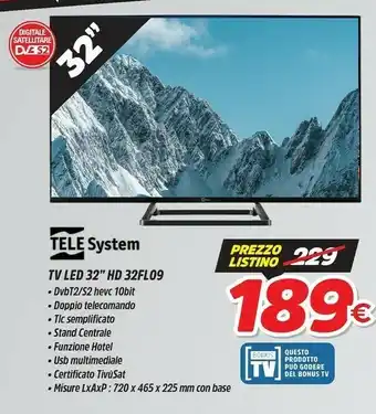Fiducia & Convenienza Telesystem tv led 32'' hd 32fl09 offerta