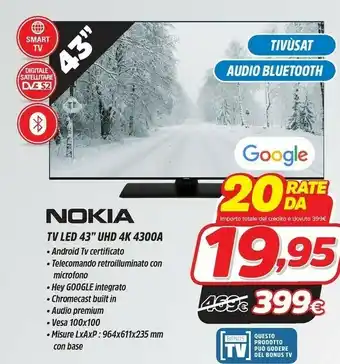 Tv led 43'' uhd 4k4300a