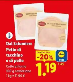 Lidl Dal Salumiere Petto di tacchino o di pollo offerta