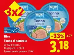Lidl Nixe Tonno al naturale offerta