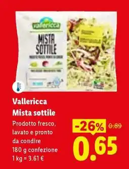 Lidl Vallericca Mista sottile offerta