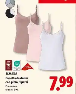 Lidl ESMARA Canotta da donna con pizzo, 3 pezzi offerta