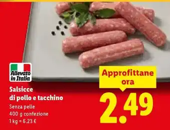 Lidl Salsicce di pollo e tacchino offerta