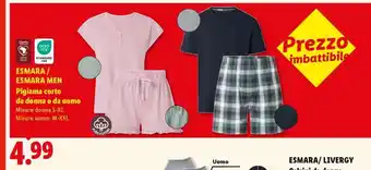 ESMARA / ESMARA MEN Pigiama corto da donna o da uomo