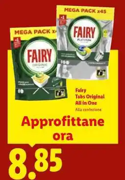 Lidl Fairy Tabs Original All in One offerta