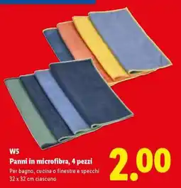Lidl Panni in microfibra, 4 pezzi offerta