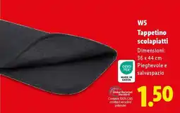 Lidl W5 Tappetino scolapiatti offerta