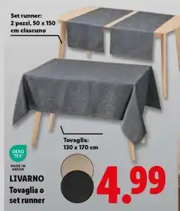 Lidl Livarno Tovaglia o set runner offerta