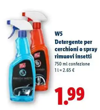 Lidl W5 Detergente per cerchioni o Spray rimuovi insetti offerta