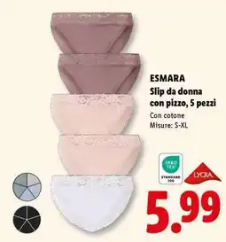 Lidl ESMARA Slip da donna con pizzo, 5 pezzi offerta