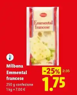 Lidl Milbona Emmental francese offerta