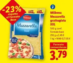 Lidl Milbona Mozzarella grattugiata XXL offerta