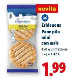 Lidl Eridanous Pane pita mini con mais offerta