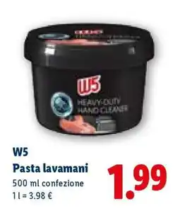 Lidl W5 Pasta lavamani offerta